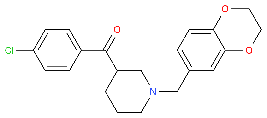 (4-chlorophenyl)[1-(2,3-dihydro-1,4-benzodioxin-6-ylmethyl)-3-piperidinyl]methanone_分子结构_CAS_)