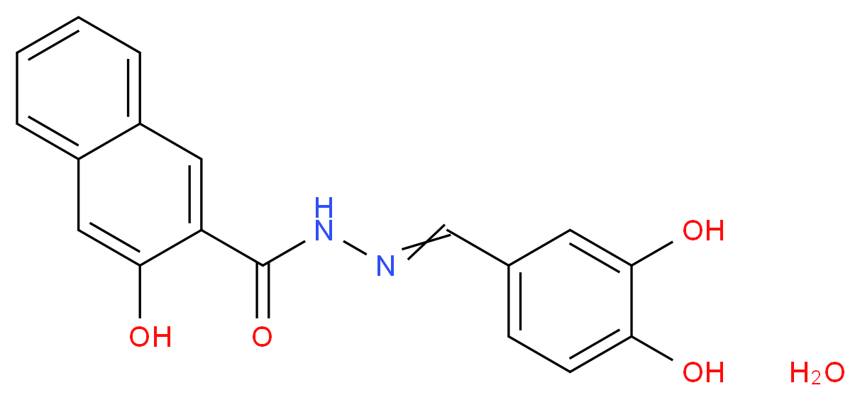 N'-[(3,4-dihydroxyphenyl)methylidene]-3-hydroxynaphthalene-2-carbohydrazide hydrate_分子结构_CAS_1202867-00-2