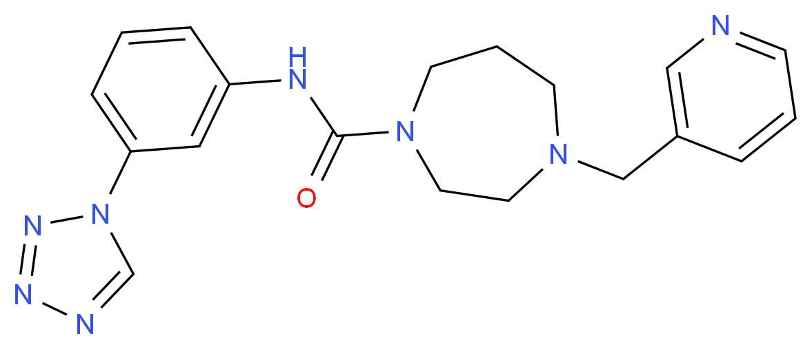 4-(pyridin-3-ylmethyl)-N-[3-(1H-tetrazol-1-yl)phenyl]-1,4-diazepane-1-carboxamide_分子结构_CAS_)