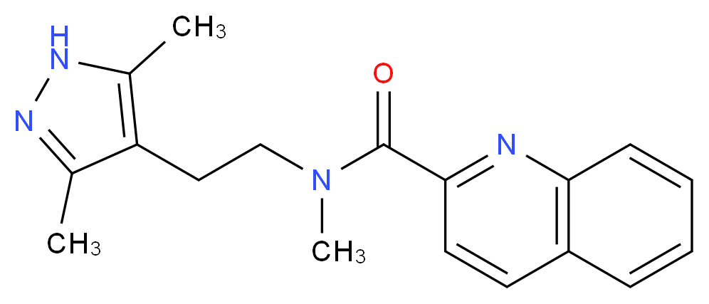 N-[2-(3,5-dimethyl-1H-pyrazol-4-yl)ethyl]-N-methylquinoline-2-carboxamide_分子结构_CAS_)