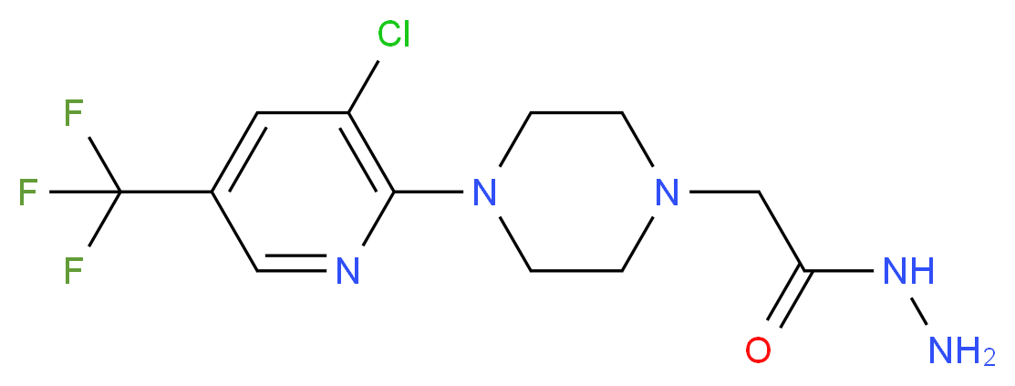 2-{4-[3-chloro-5-(trifluoromethyl)-2-pyridinyl]piperazino}acetohydrazide_分子结构_CAS_338979-10-5)