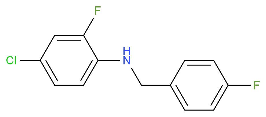 4-Chloro-2-fluoro-N-(4-fluorobenzyl)aniline_分子结构_CAS_1152635-08-9)