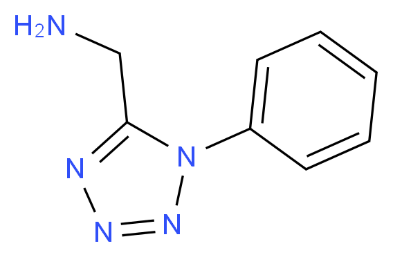 C-(1-Phenyl-1H-tetrazol-5-yl)-methylamine hydrochloride_分子结构_CAS_107269-65-8)