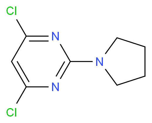 4,6-dichloro-2-(pyrrolidin-1-yl)pyrimidine_分子结构_CAS_154117-91-6