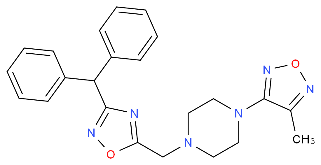 1-{[3-(diphenylmethyl)-1,2,4-oxadiazol-5-yl]methyl}-4-(4-methyl-1,2,5-oxadiazol-3-yl)piperazine_分子结构_CAS_)