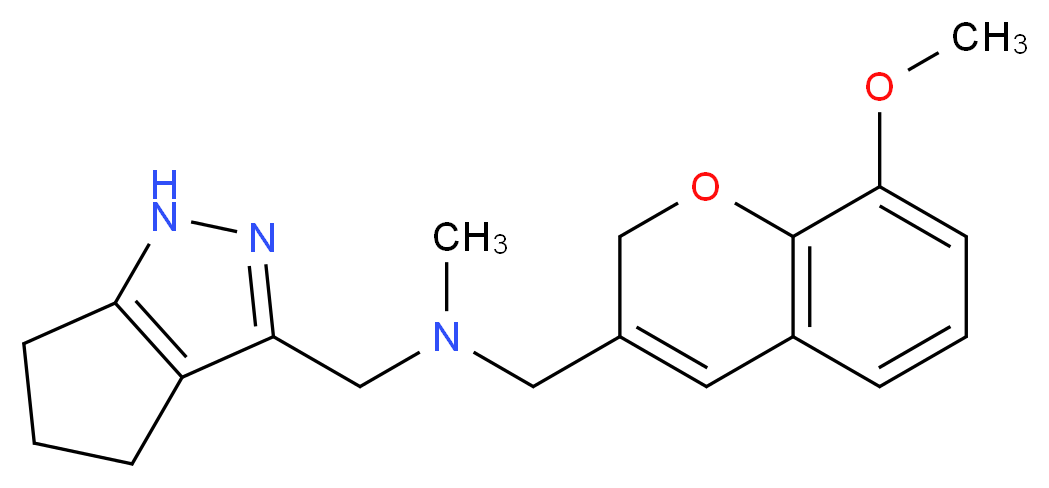 1-(8-methoxy-2H-chromen-3-yl)-N-methyl-N-(1,4,5,6-tetrahydrocyclopenta[c]pyrazol-3-ylmethyl)methanamine_分子结构_CAS_)