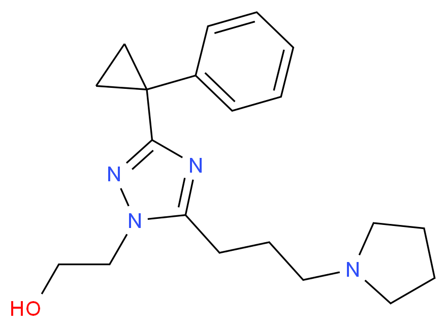 2-[3-(1-phenylcyclopropyl)-5-(3-pyrrolidin-1-ylpropyl)-1H-1,2,4-triazol-1-yl]ethanol_分子结构_CAS_)