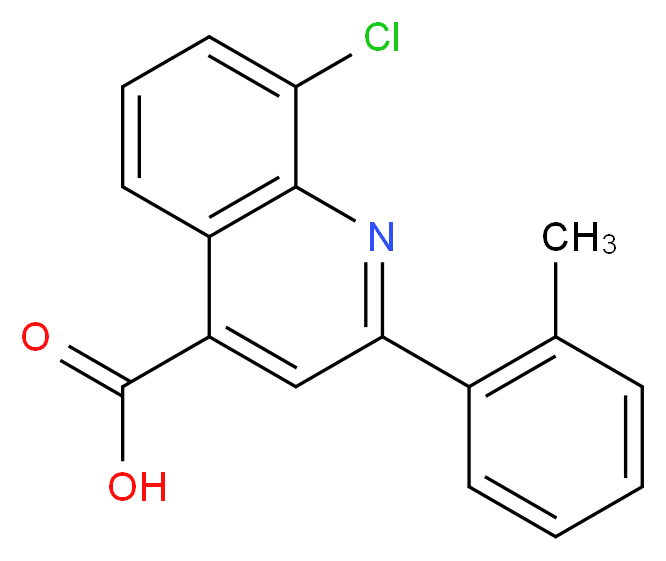 8-chloro-2-(2-methylphenyl)quinoline-4-carboxylic acid_分子结构_CAS_667437-81-2