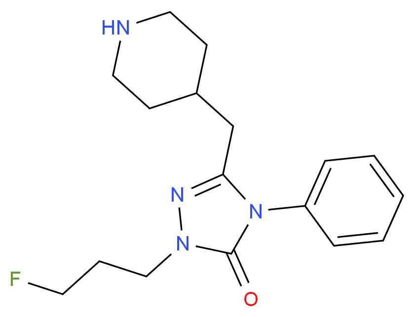 2-(3-fluoropropyl)-4-phenyl-5-(piperidin-4-ylmethyl)-2,4-dihydro-3H-1,2,4-triazol-3-one_分子结构_CAS_)