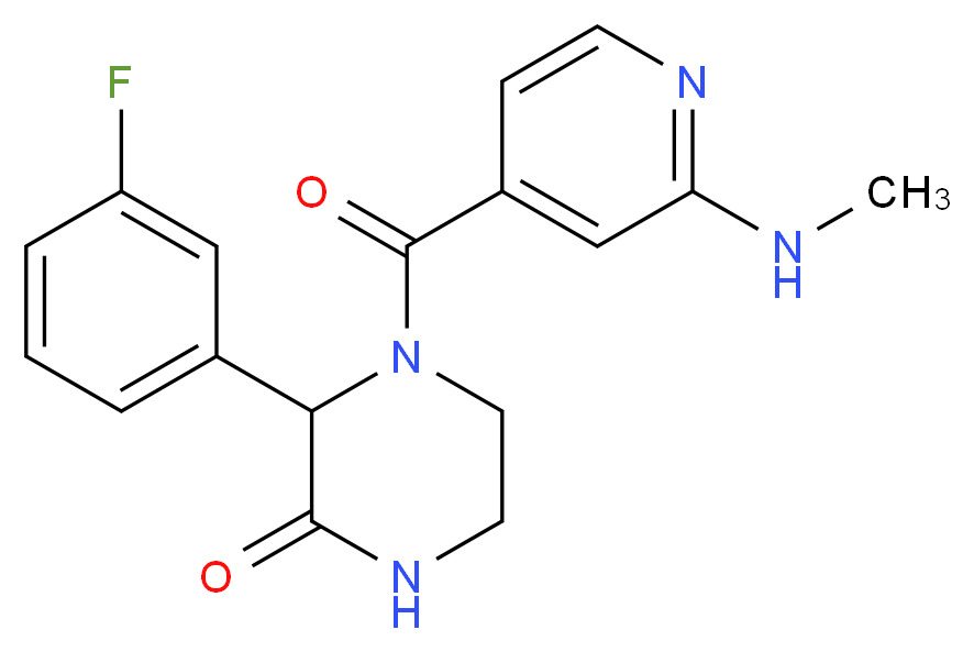 3-(3-fluorophenyl)-4-[2-(methylamino)isonicotinoyl]piperazin-2-one_分子结构_CAS_)