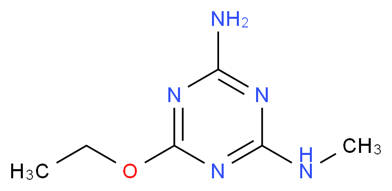 6-ethoxy-2-N-methyl-1,3,5-triazine-2,4-diamine_分子结构_CAS_62096-63-3