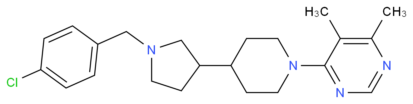 4-{4-[1-(4-chlorobenzyl)-3-pyrrolidinyl]-1-piperidinyl}-5,6-dimethylpyrimidine_分子结构_CAS_)