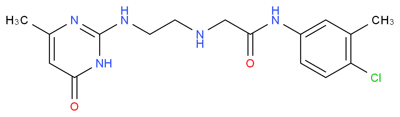 N-(4-chloro-3-methylphenyl)-2-({2-[(4-methyl-6-oxo-1,6-dihydropyrimidin-2-yl)amino]ethyl}amino)acetamide_分子结构_CAS_)