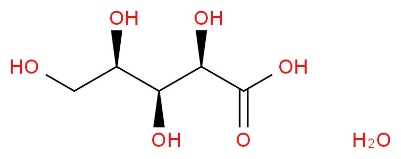(2R,3S,4R)-2,3,4,5-tetrahydroxypentanoic acid hydrate_分子结构_CAS_72656-08-7