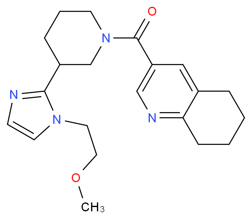 3-({3-[1-(2-methoxyethyl)-1H-imidazol-2-yl]piperidin-1-yl}carbonyl)-5,6,7,8-tetrahydroquinoline_分子结构_CAS_)