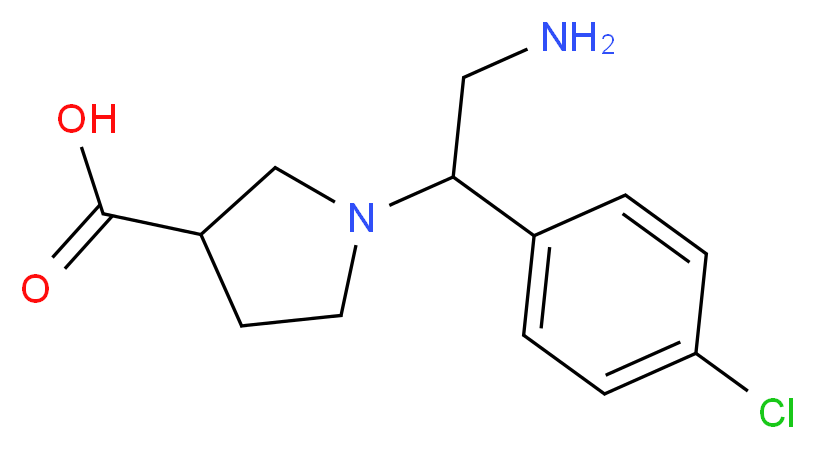1-[2-amino-1-(4-chlorophenyl)ethyl]pyrrolidine-3-carboxylic acid_分子结构_CAS_886364-00-7