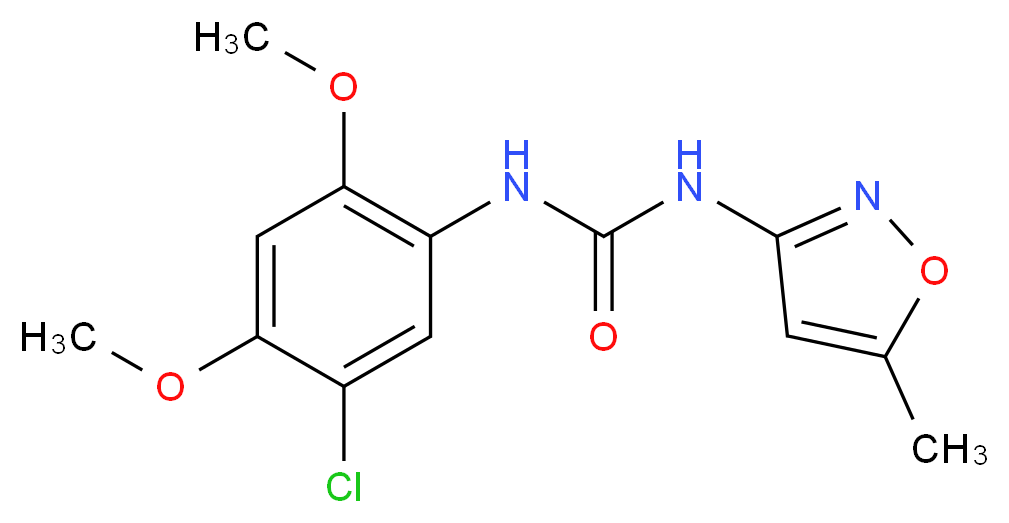 1-(5-chloro-2,4-dimethoxyphenyl)-3-(5-methyl-1,2-oxazol-3-yl)urea_分子结构_CAS_501925-31-1