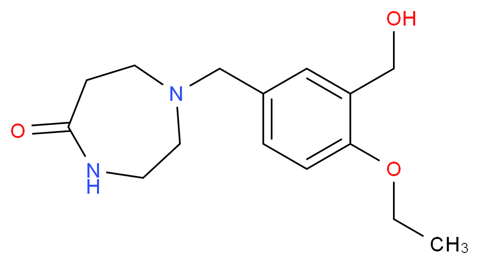 1-[4-ethoxy-3-(hydroxymethyl)benzyl]-1,4-diazepan-5-one_分子结构_CAS_)