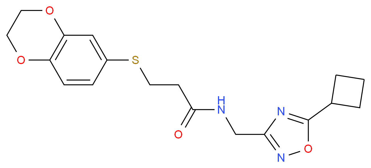 N-[(5-cyclobutyl-1,2,4-oxadiazol-3-yl)methyl]-3-(2,3-dihydro-1,4-benzodioxin-6-ylthio)propanamide_分子结构_CAS_)