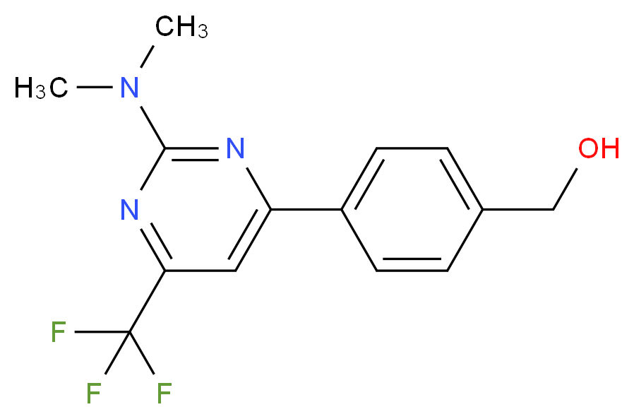 {4-[2-(dimethylamino)-6-(trifluoromethyl)pyrimidin-4-yl]phenyl}methanol_分子结构_CAS_)