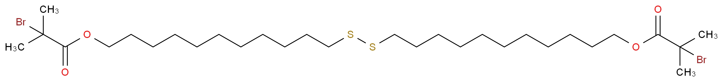 11-({11-[(2-bromo-2-methylpropanoyl)oxy]undecyl}disulfanyl)undecyl 2-bromo-2-methylpropanoate_分子结构_CAS_402828-41-5