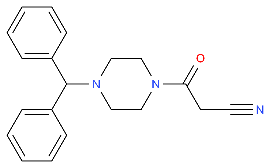 3-(4-Benzhydryl-piperazin-1-yl)-3-oxo-propionitrile_分子结构_CAS_)