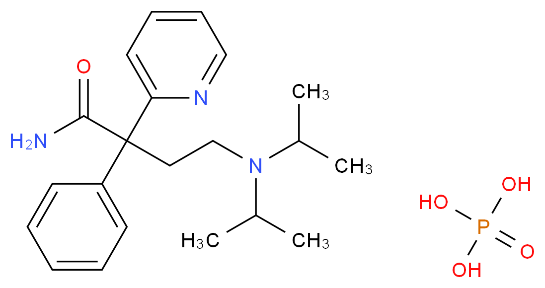 4-[bis(propan-2-yl)amino]-2-phenyl-2-(pyridin-2-yl)butanamide; phosphoric acid_分子结构_CAS_22059-60-5