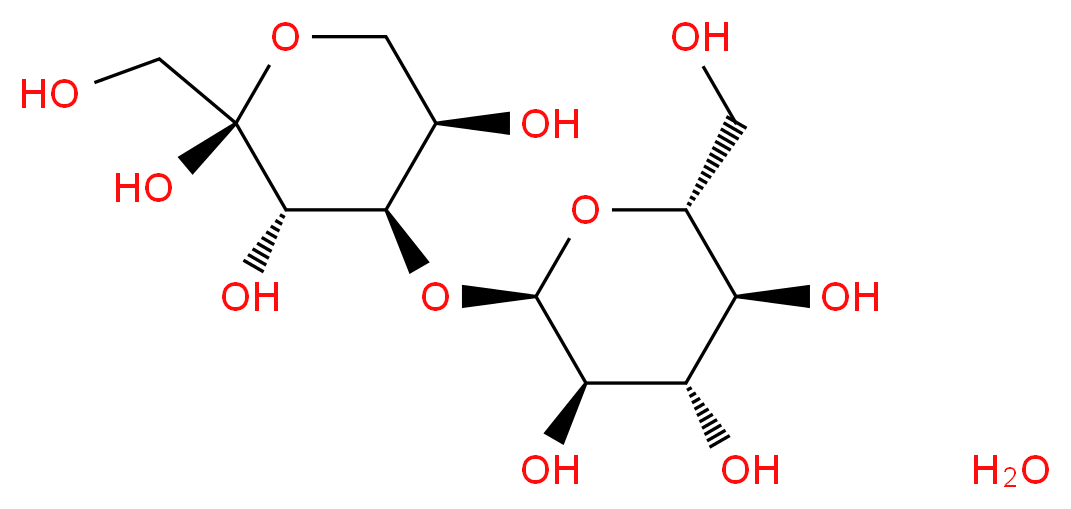 (2S,3S,4R,5R)-2-(hydroxymethyl)-4-{[(2R,3R,4S,5S,6R)-3,4,5-trihydroxy-6-(hydroxymethyl)oxan-2-yl]oxy}oxane-2,3,5-triol hydrate_分子结构_CAS_207511-09-9