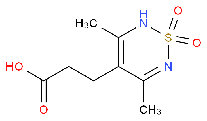 3-(3,5-dimethyl-1,1-dioxido-2H-1,2,6-thiadiazin-4-yl)propanoic acid_分子结构_CAS_)