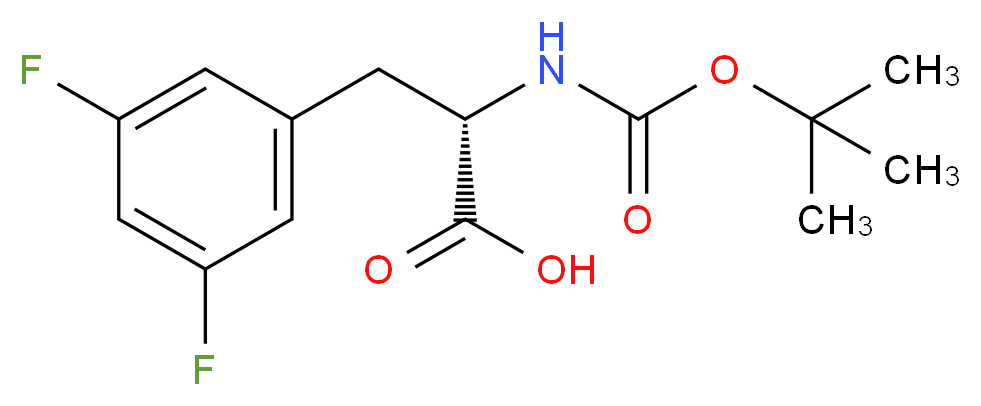 (2S)-2-{[(tert-butoxy)carbonyl]amino}-3-(3,5-difluorophenyl)propanoic acid_分子结构_CAS_205445-52-9