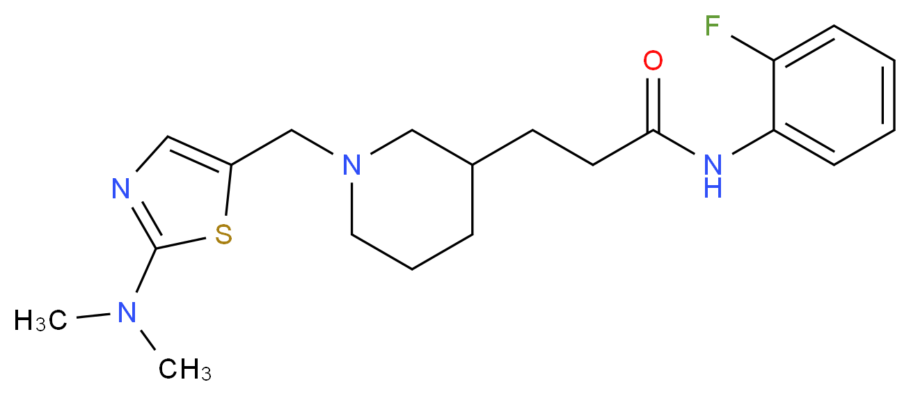 3-(1-{[2-(dimethylamino)-1,3-thiazol-5-yl]methyl}-3-piperidinyl)-N-(2-fluorophenyl)propanamide_分子结构_CAS_)