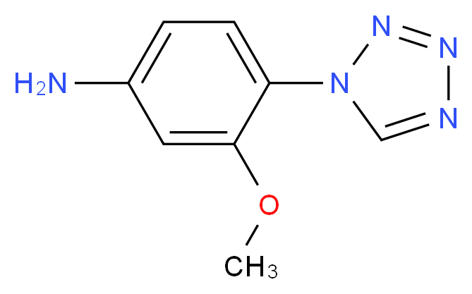 3-methoxy-4-(1H-1,2,3,4-tetrazol-1-yl)aniline_分子结构_CAS_524040-12-8