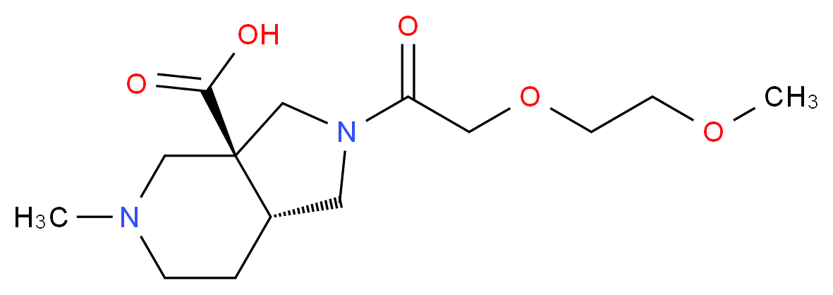 (3aS*,7aR*)-2-[(2-methoxyethoxy)acetyl]-5-methyloctahydro-3aH-pyrrolo[3,4-c]pyridine-3a-carboxylic acid_分子结构_CAS_)