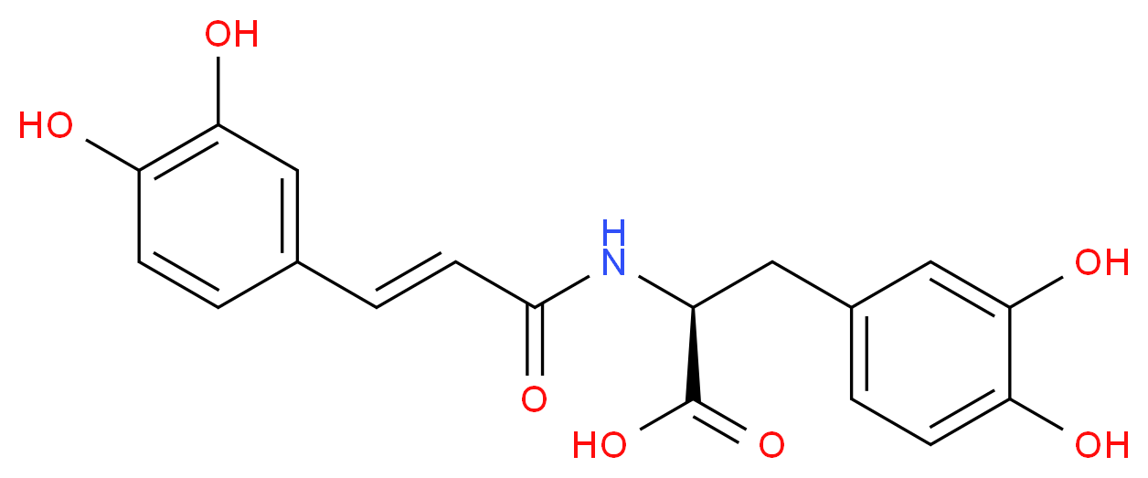 N-[3',4'-Dihydroxy-(E)-cinnamoyl]-3-hydroxy-L-tyrosine_分子结构_CAS_53755-02-5)