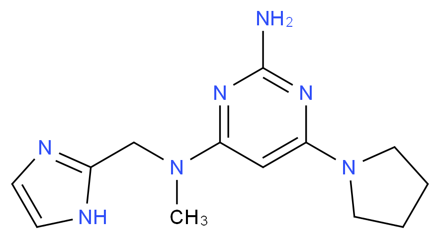 N~4~-(1H-imidazol-2-ylmethyl)-N~4~-methyl-6-pyrrolidin-1-ylpyrimidine-2,4-diamine_分子结构_CAS_)