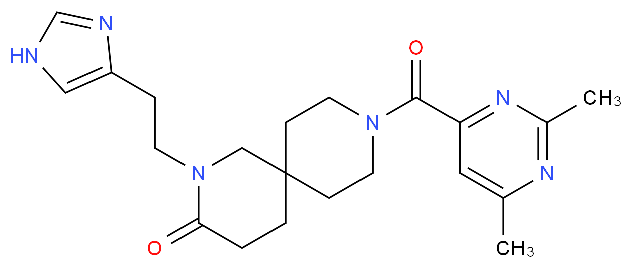 9-[(2,6-dimethylpyrimidin-4-yl)carbonyl]-2-[2-(1H-imidazol-4-yl)ethyl]-2,9-diazaspiro[5.5]undecan-3-one_分子结构_CAS_)