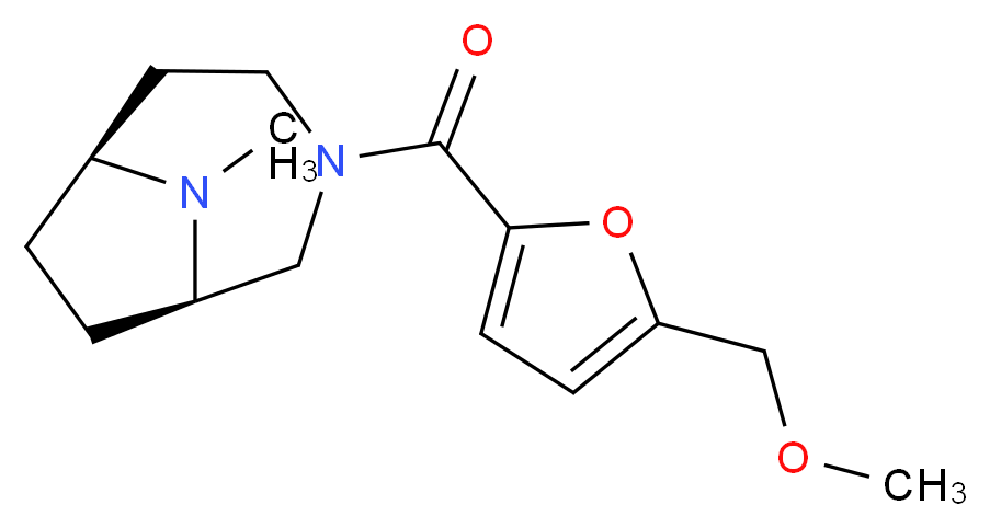 (1R*,6S*)-3-[5-(methoxymethyl)-2-furoyl]-9-methyl-3,9-diazabicyclo[4.2.1]nonane_分子结构_CAS_)