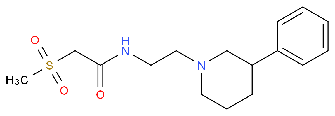 2-(methylsulfonyl)-N-[2-(3-phenylpiperidin-1-yl)ethyl]acetamide_分子结构_CAS_)