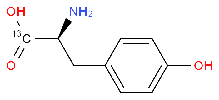 (2S)-2-amino-3-(4-hydroxyphenyl)(1-<sup>1</sup><sup>3</sup>C)propanoic acid_分子结构_CAS_110622-46-3