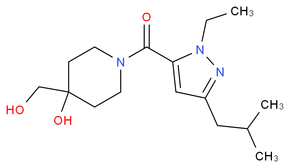 1-[(1-ethyl-3-isobutyl-1H-pyrazol-5-yl)carbonyl]-4-(hydroxymethyl)piperidin-4-ol_分子结构_CAS_)
