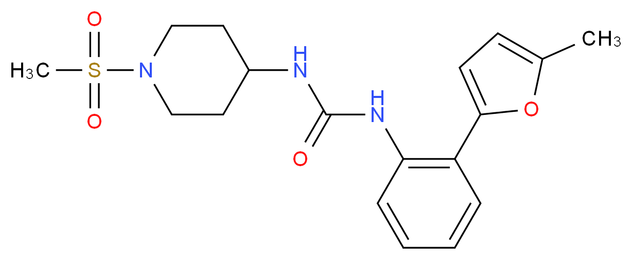 N-[2-(5-methyl-2-furyl)phenyl]-N'-[1-(methylsulfonyl)piperidin-4-yl]urea_分子结构_CAS_)