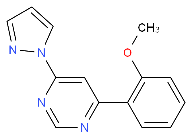 4-(2-methoxyphenyl)-6-(1H-pyrazol-1-yl)pyrimidine_分子结构_CAS_)
