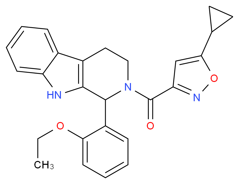 2-[(5-cyclopropyl-3-isoxazolyl)carbonyl]-1-(2-ethoxyphenyl)-2,3,4,9-tetrahydro-1H-beta-carboline_分子结构_CAS_)
