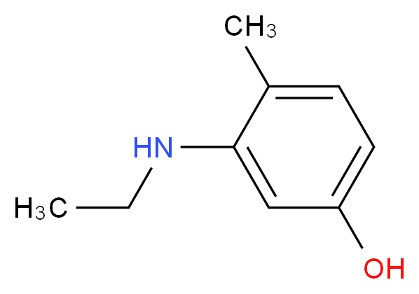 3-(乙基氨基)-4-甲酚_分子结构_CAS_120-37-6)