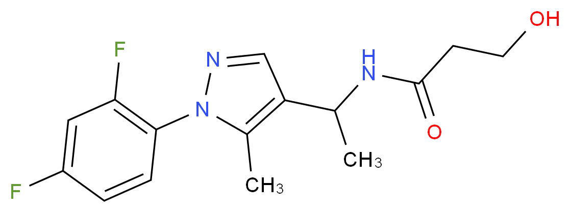 N-{1-[1-(2,4-difluorophenyl)-5-methyl-1H-pyrazol-4-yl]ethyl}-3-hydroxypropanamide_分子结构_CAS_)