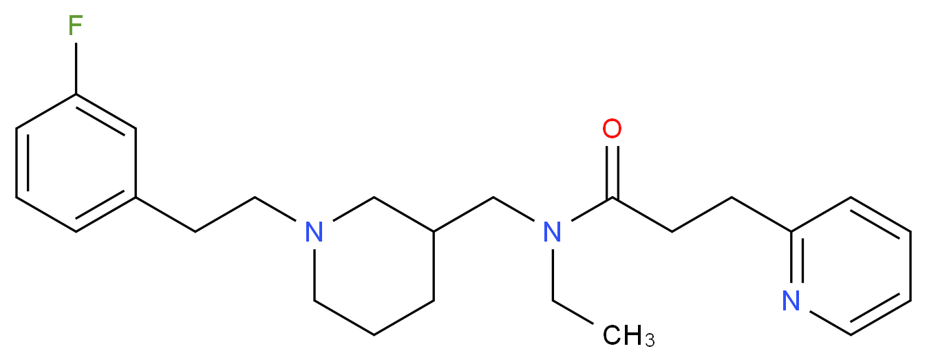 N-ethyl-N-({1-[2-(3-fluorophenyl)ethyl]-3-piperidinyl}methyl)-3-(2-pyridinyl)propanamide_分子结构_CAS_)