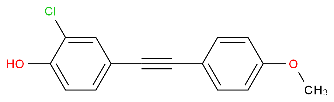 2-chloro-4-[2-(4-methoxyphenyl)ethynyl]phenol_分子结构_CAS_916502-26-6