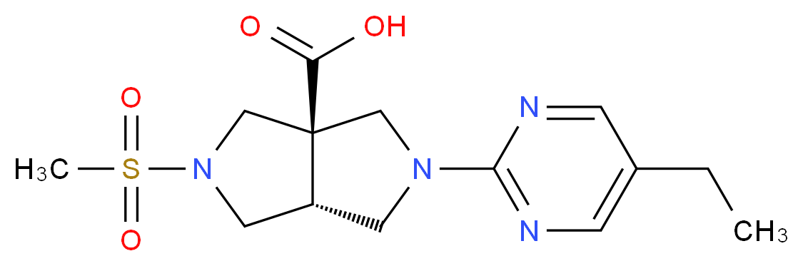 (3aR*,6aR*)-2-(5-ethylpyrimidin-2-yl)-5-(methylsulfonyl)hexahydropyrrolo[3,4-c]pyrrole-3a(1H)-carboxylic acid_分子结构_CAS_)