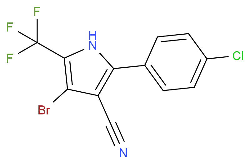 4-bromo-2-(4-chlorophenyl)-5-(trifluoromethyl)-1H-pyrrole-3-carbonitrile_分子结构_CAS_122454-29-9