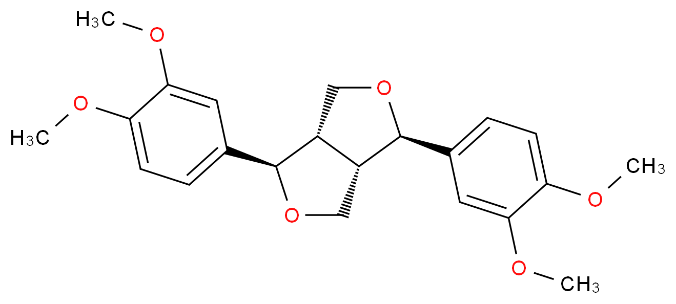 (1R,3aS,4R,6aS)-1,4-bis(3,4-dimethoxyphenyl)-hexahydrofuro[3,4-c]furan_分子结构_CAS_526-06-7